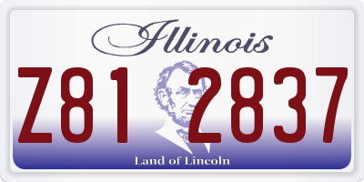 IL license plate Z812837