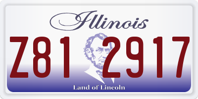 IL license plate Z812917