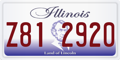 IL license plate Z812920