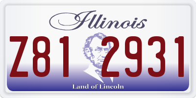 IL license plate Z812931