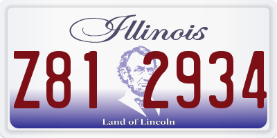 IL license plate Z812934