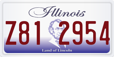 IL license plate Z812954
