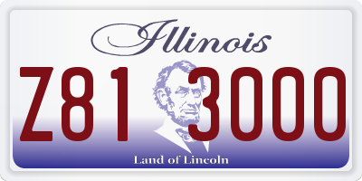 IL license plate Z813000