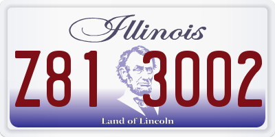 IL license plate Z813002