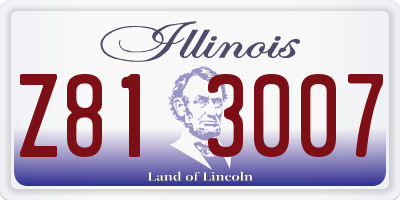 IL license plate Z813007