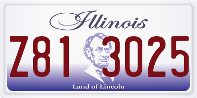IL license plate Z813025