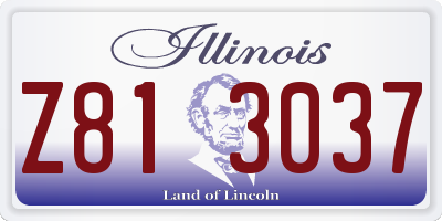 IL license plate Z813037