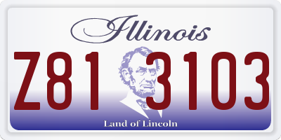 IL license plate Z813103