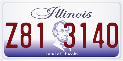 IL license plate Z813140