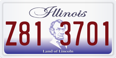 IL license plate Z813701