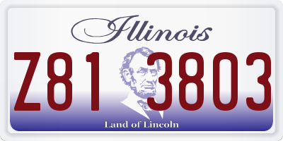 IL license plate Z813803