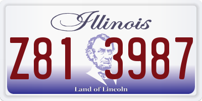 IL license plate Z813987