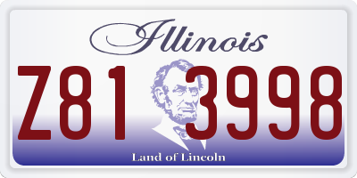 IL license plate Z813998