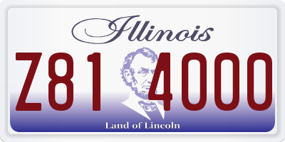 IL license plate Z814000