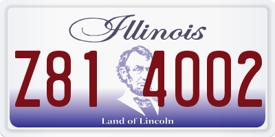 IL license plate Z814002