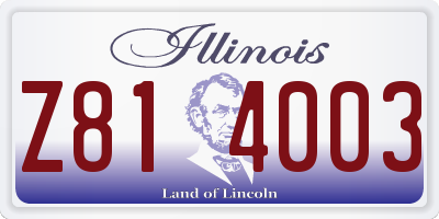 IL license plate Z814003
