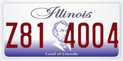 IL license plate Z814004
