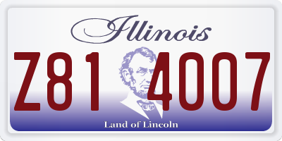 IL license plate Z814007