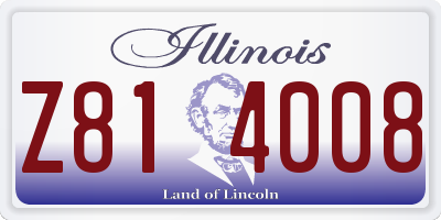 IL license plate Z814008