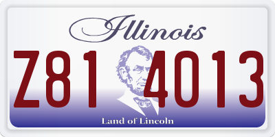IL license plate Z814013