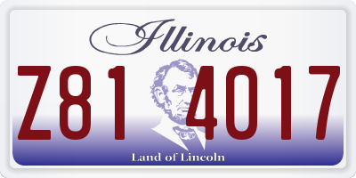 IL license plate Z814017