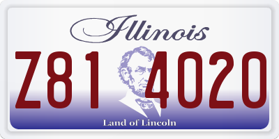 IL license plate Z814020