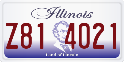 IL license plate Z814021