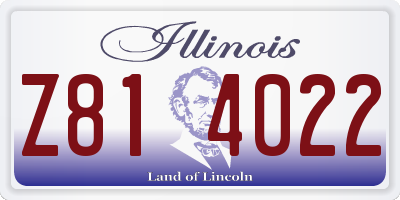 IL license plate Z814022