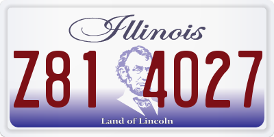 IL license plate Z814027