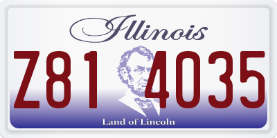 IL license plate Z814035
