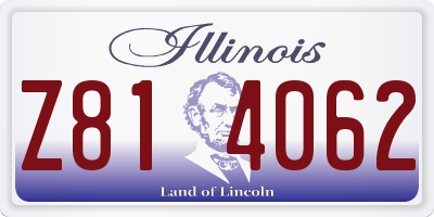 IL license plate Z814062