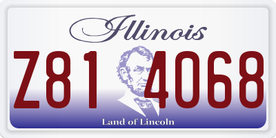 IL license plate Z814068