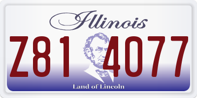 IL license plate Z814077