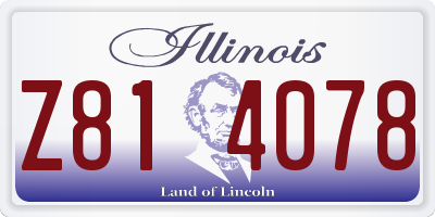 IL license plate Z814078