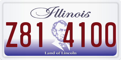 IL license plate Z814100
