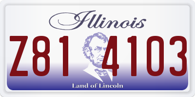 IL license plate Z814103