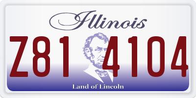 IL license plate Z814104