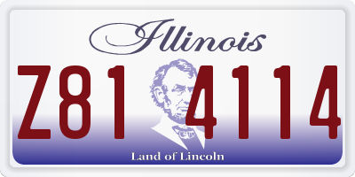 IL license plate Z814114