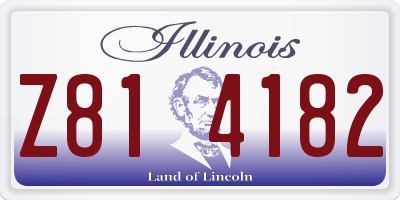 IL license plate Z814182