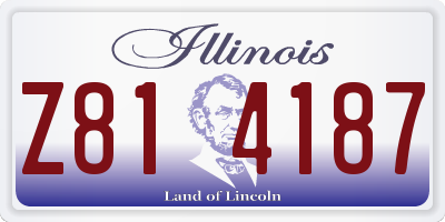 IL license plate Z814187