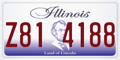 IL license plate Z814188
