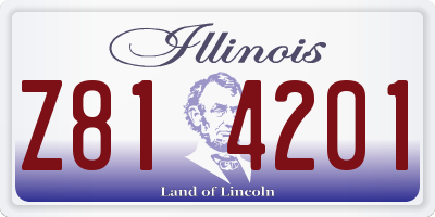 IL license plate Z814201