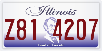 IL license plate Z814207