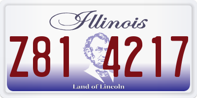 IL license plate Z814217