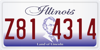 IL license plate Z814314