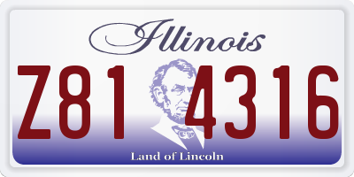 IL license plate Z814316