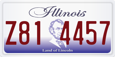 IL license plate Z814457