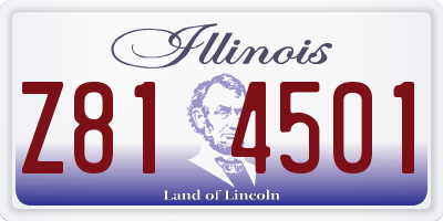 IL license plate Z814501
