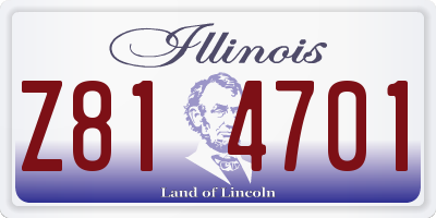 IL license plate Z814701