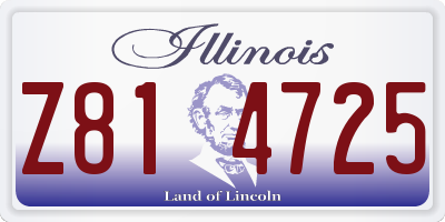 IL license plate Z814725